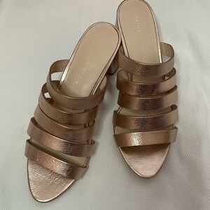 Loeffler Randall Rose Gold Strappy Mules
